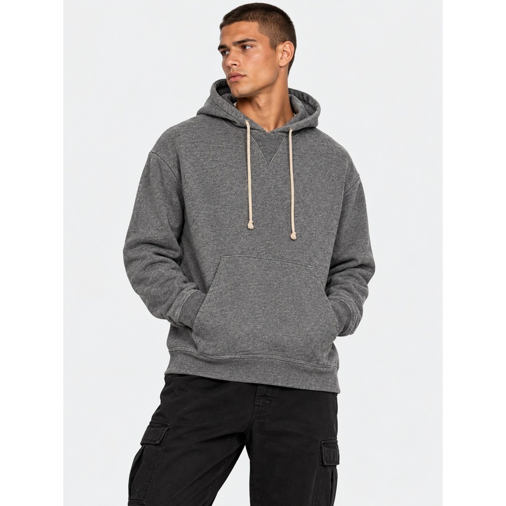 John Elliott Beach Hoodie Grey Melange Made in USA Cotton Blend Size 1 S NWOT